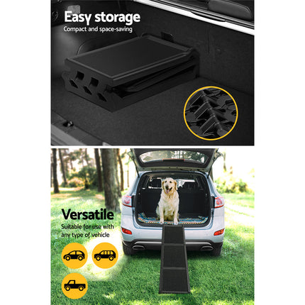 i.Pet Dog Ramp Pet Stairs Steps Car Travel SUV Ladder Foldable Portable Adjustable 7