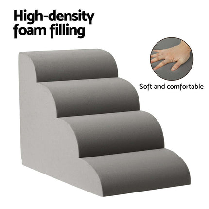 i.Pet Dog Ramp Steps Foam 4 Tier Pet Stairs For Bed Sofa Car Portable Indoor 7