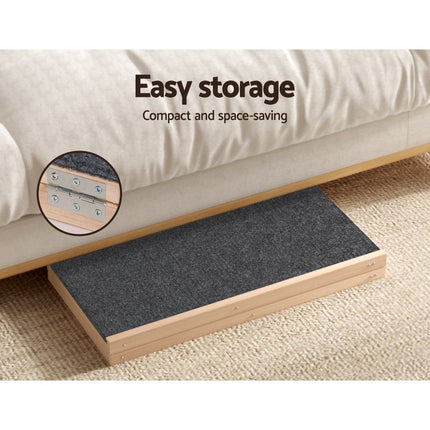 i.Pet Dog Ramp 70cm Adjustable Height Wooden Steps Stairs For Bed Sofa Car Foldable 6