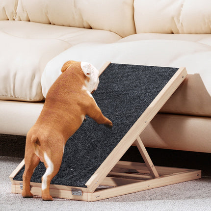 i.Pet Dog Ramp 70cm Adjustable Height Wooden Steps Stairs For Bed Sofa Car Foldable 7