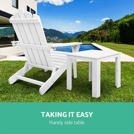 Gardeon Coffee Side Table Wooden Desk Outdoor Furniture Camping Garden White 6