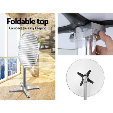 Gardeon Outdoor Bar Table Adjustable Aluminium Round 70/110cm 4