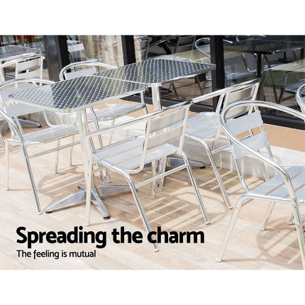 Gardeon Outdoor Bar Table Adjustable Aluminium Square 70/110cm 3