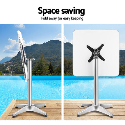 Gardeon Outdoor Bar Table Adjustable Aluminium Square 70/110cm 4