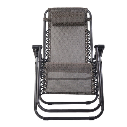 Gardeon Zero Gravity Chair Folding Outdoor Recliner Adjustable Sun Lounge Camping Beige 3