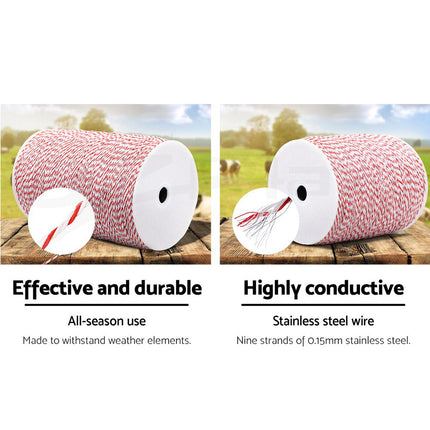 Giantz Electric Fence Poly Wire 1000M 6