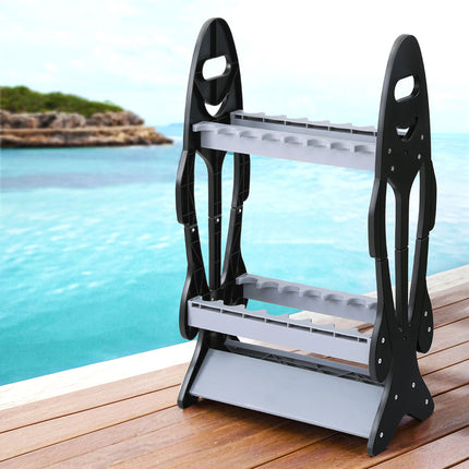 Seamanship Fishing Rod Holder 16 Storage Rack Fishing Pole Stand Garage Organizer Holds 6