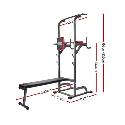 Everfit Weight Bench Chin Up Bar Bench Press Home Gym 380kg Capacity 2