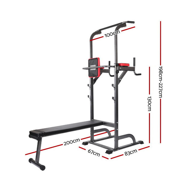 Everfit Weight Bench Chin Up Bar Bench Press Home Gym 380kg Capacity 2