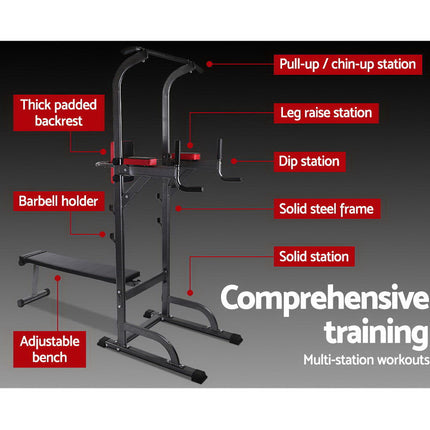Everfit Weight Bench Chin Up Bar Bench Press Home Gym 380kg Capacity 3