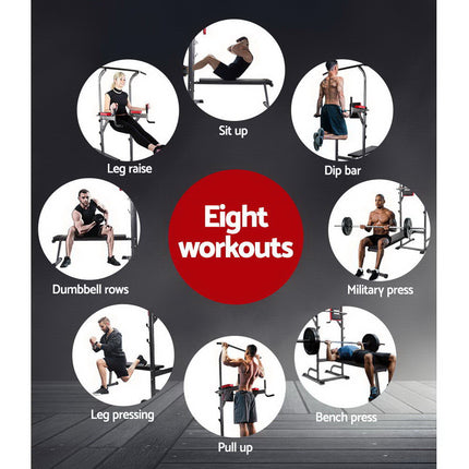 Everfit Weight Bench Chin Up Bar Bench Press Home Gym 380kg Capacity 4
