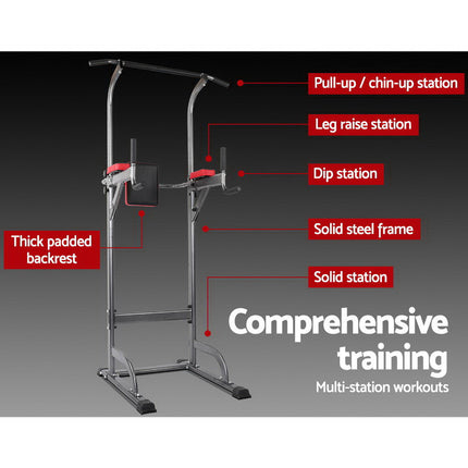Everfit Weight Bench Chin Up Tower Bench Press Home Gym Wokout 200kg Capacity 3