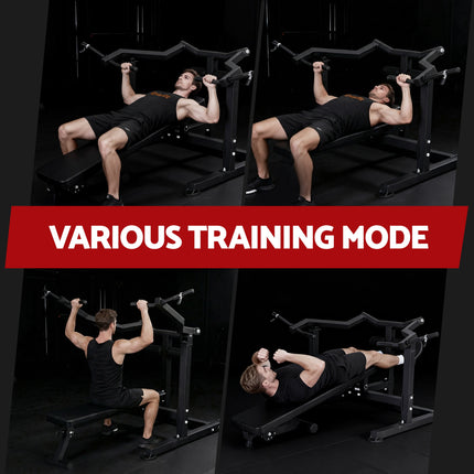 Everfit Chest Press Machine Home Gym Equipment Folding Workout Bench with Independent Arms Black 5