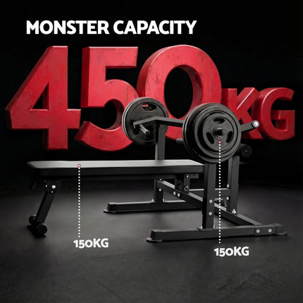 Everfit Chest Press Machine Home Gym Equipment Folding Workout Bench with Independent Arms Black 7