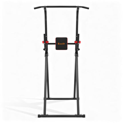 Everfit Chin Up Tower Pull Up Station Adjustable Dip Station Folding Home Gym Black 3