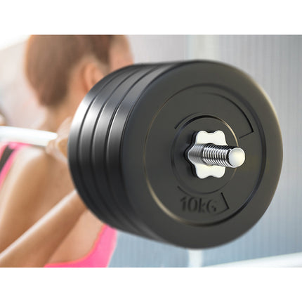 Everfit 88kg Barbell Set Weight Plates Bar Lifting Bench 168cm 4