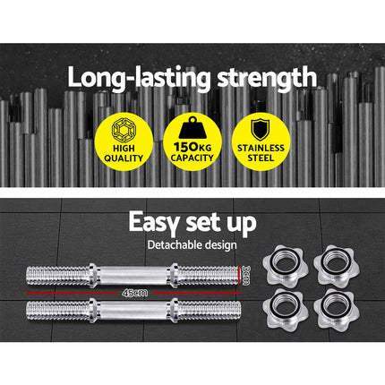 Everfit 45cm Dumbbell Bar Gym Home Exercise 150kg Capacity 6