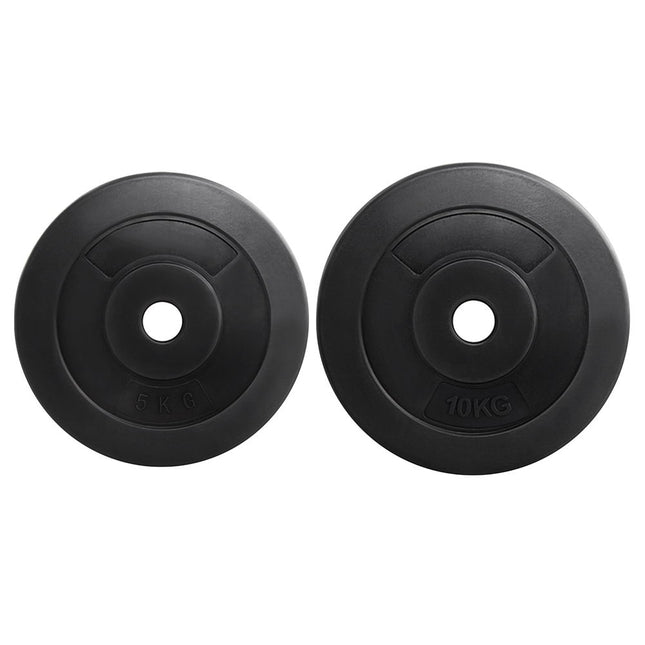 Everfit 30kg Barbell Weight Plates Standard Home Gym Press Fitness Exercise 2