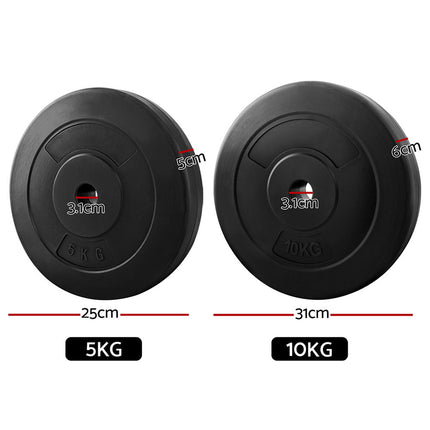 Everfit 30kg Barbell Weight Plates Standard Home Gym Press Fitness Exercise 3