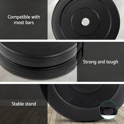 Everfit 30kg Barbell Weight Plates Standard Home Gym Press Fitness Exercise 4