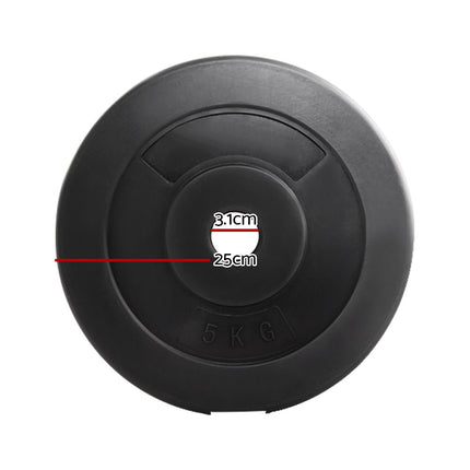 Everfit Weight Plates Standard 2X 5kg Barbell Plate Weight Lifting 2