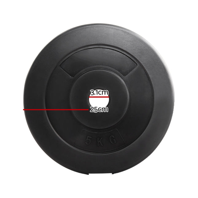 Everfit Weight Plates Standard 2X 5kg Barbell Plate Weight Lifting 2