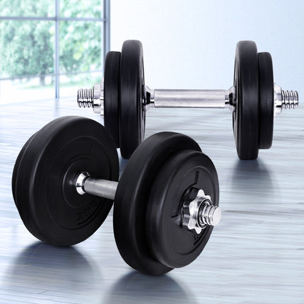 Everfit 20kg Dumbbell Set Weight Plates Dumbbells Lifting Bench 8