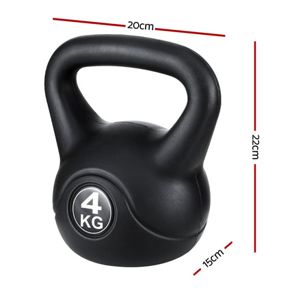Everfit 4kg Kettlebell Set Weight Lifting Bench Dumbbells Kettle Bell Gym Home 2