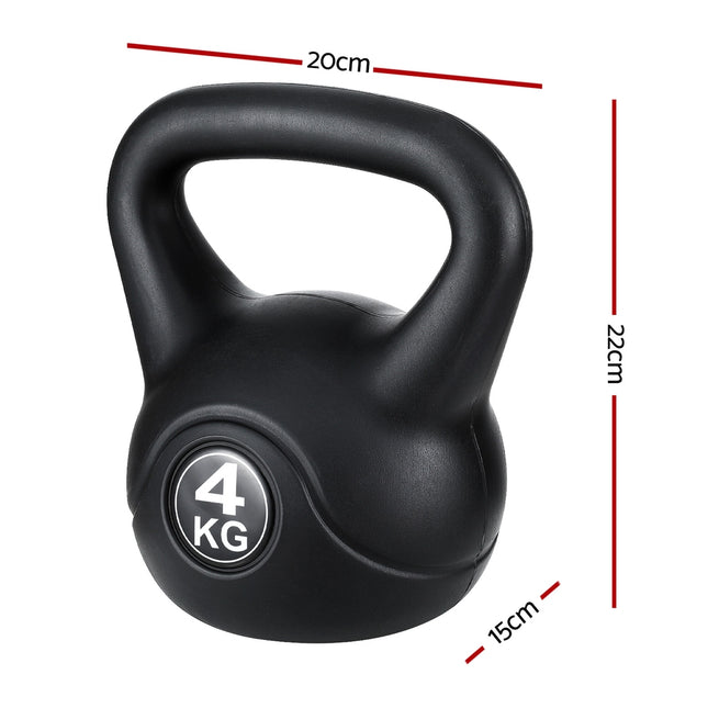 Everfit 4kg Kettlebell Set Weight Lifting Bench Dumbbells Kettle Bell Gym Home 2
