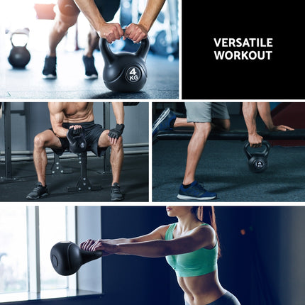 Everfit 4kg Kettlebell Set Weight Lifting Bench Dumbbells Kettle Bell Gym Home 6
