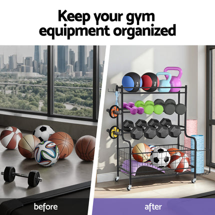 Everfit Dumbbell Rack Weight Rack for Dumbbells Home Gym Storage Black 5