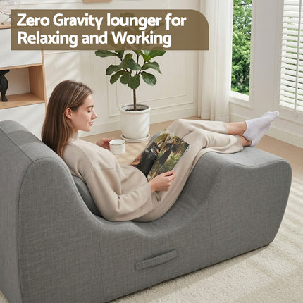Artiss Chaise Lounge Chair Ergonomic S-Curve Floor Lounger Boneless Lounge Chairs Grey 7