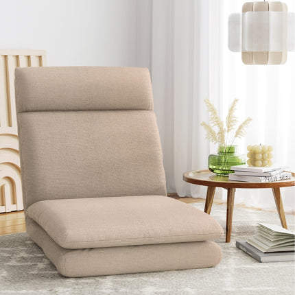 Artiss Floor Chair Sofa 1 Seater Linen Beige 7
