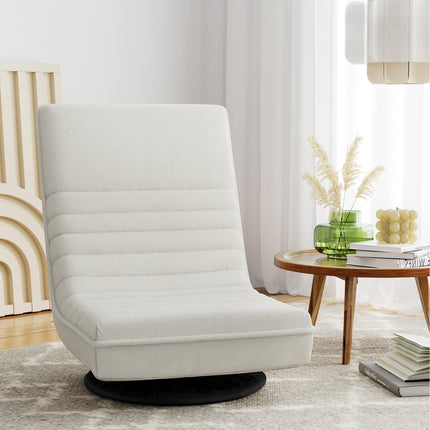 Artiss Floor Lounge Sofa Swivel Foldable Linen White 7