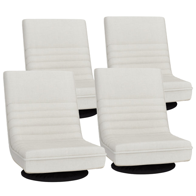 Artiss 4XFloor Chair Lounge Sofa Swivel Foldable Linen White