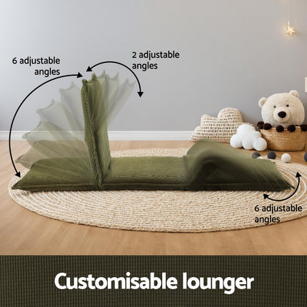 Artiss Floor Lounge Sofa Bed Foldable Green 4