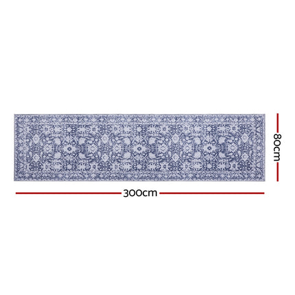 Artiss Hallway Runner Rug 80X300cm Soft Velvet Washable Modern Kitchen Mat 3