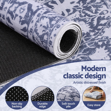 Artiss Hallway Runner Rug 80X300cm Soft Velvet Washable Modern Kitchen Mat 6