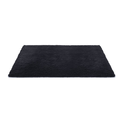 Artiss Floor Rug 140x200cm Plush Area Shaggy Rug Living Room Bedroom Carpet Black 3