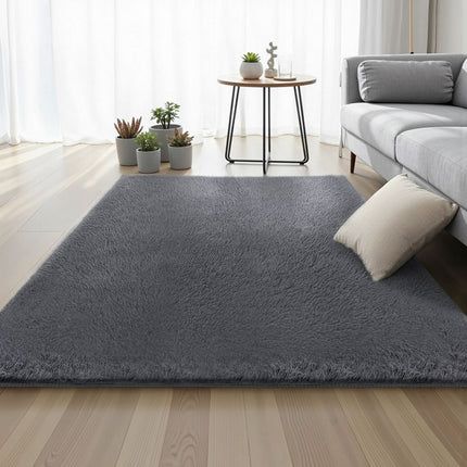 Artiss Floor Rug 140x200cm Plush Area Shaggy Rug Living Room Bedroom Carpet Grey 7