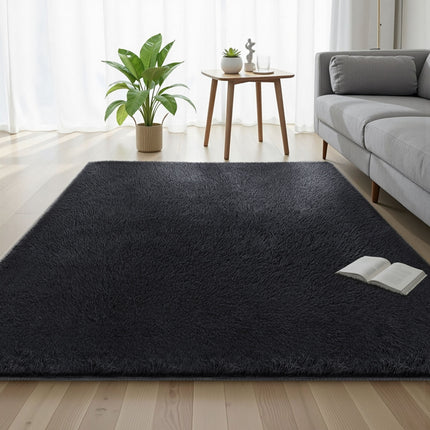 Artiss Floor Rug 160x230cm Plush Area Shaggy Rug Living Room Bedroom Carpet Black 7