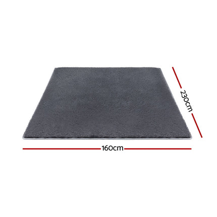 Artiss Floor Rug 160x230cm Plush Area Shaggy Rug Living Room Bedroom Carpet Grey 2