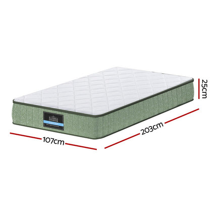 Giselle 25cm Memory Foam Mattress Dual Layer Zipper Cover Cool Charcoal Foam Mattresses King Single 2