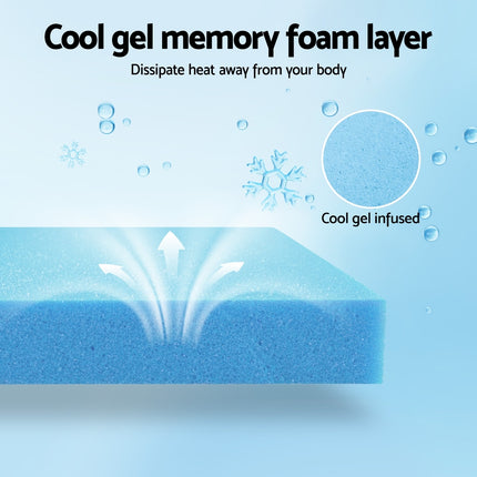 Giselle Bedding Cool Gel Memory Foam Mattress Charcoal 7-Zone Washable Bamboo Cover 15cm Double 9