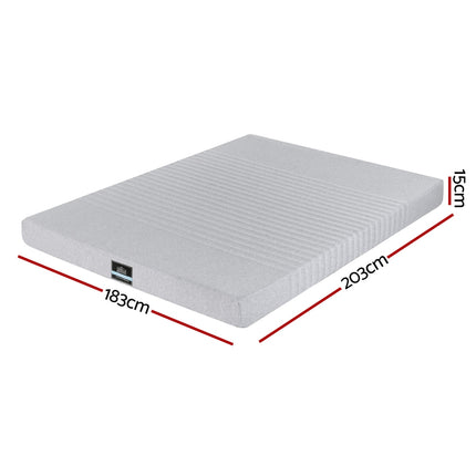 Giselle Bedding Cool Gel Memory Foam Mattress Charcoal 7-Zone Washable Bamboo Cover 15cm King 2