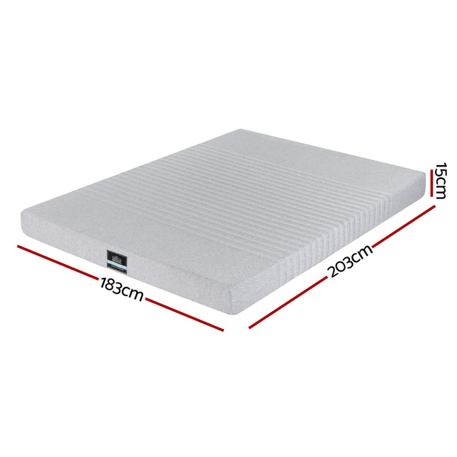 Giselle Bedding Cool Gel Memory Foam Mattress Charcoal 7-Zone Washable Bamboo Cover 15cm King 2