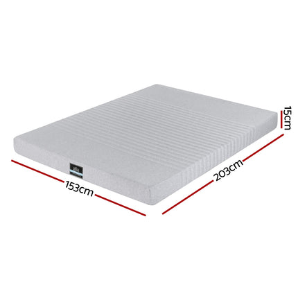 Giselle Bedding Cool Gel Memory Foam Mattress Charcoal 7-Zone Washable Bamboo Cover 15cm Queen 3