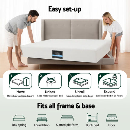 Giselle 20cm Memory Foam Mattress Green Tea King 6