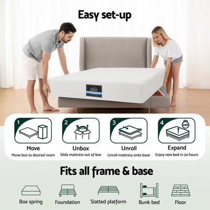 Giselle 20cm Memory Foam Mattress Green Tea King Single 6