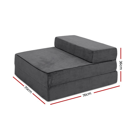 Giselle Bedding Foldable Mattress Folding Foam Bed Mat Single Grey 4